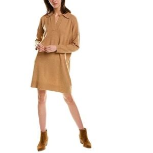 NWT!! Madewell Polo Wool-Blend Sweater dress (Heather Camel) S